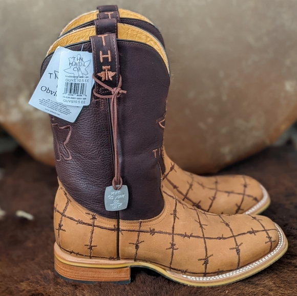 TIN HAUL "Bob Wire" mens Cowboy Western cattle rancher boots NEW with tags - Picture 10 of 16